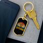 Gorilla With 2 Bitcoin Crypto Keychain Stainless Steel or 18k Gold Dog Tag Keyring-Express Your Love Gifts