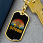 Gorilla With 2 Bitcoin Crypto Keychain Stainless Steel or 18k Gold Dog Tag Keyring-Express Your Love Gifts