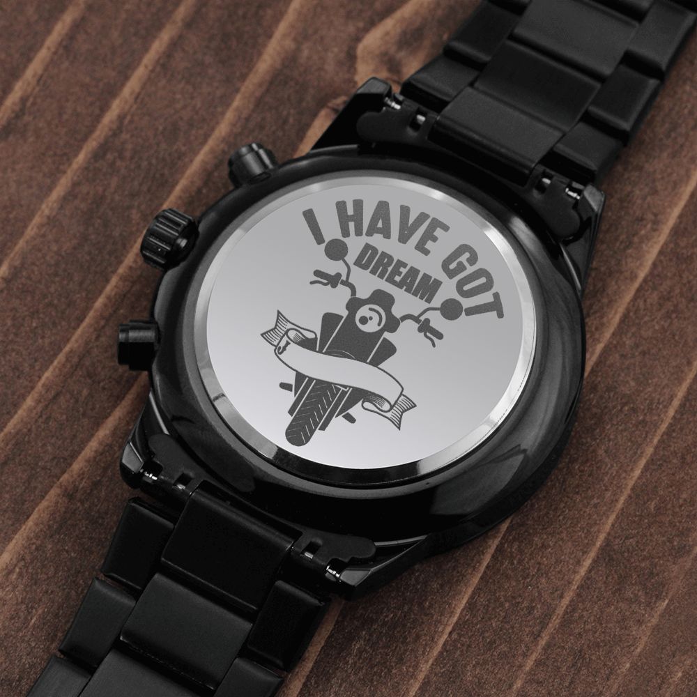 Got Dream Engraved Motorcycle Rider Men's Watch Multifunction Stainless Steel W Copper Dial-Express Your Love Gifts