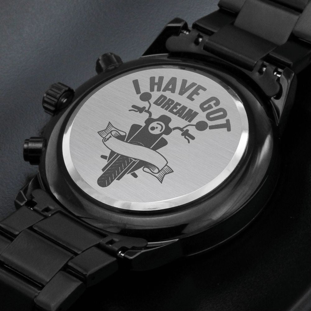 Got Dream Engraved Motorcycle Rider Men's Watch Multifunction Stainless Steel W Copper Dial-Express Your Love Gifts