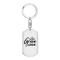 Grace Wins Cross Keychain Stainless Steel or 18k Gold Dog Tag Keyring-Express Your Love Gifts