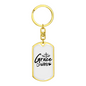 Grace Wins Cross Keychain Stainless Steel or 18k Gold Dog Tag Keyring-Express Your Love Gifts