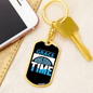 Grace Wins Every Time Keychain Stainless Steel or 18k Gold Dog Tag Keyring-Express Your Love Gifts