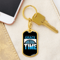 Grace Wins Every Time Keychain Stainless Steel or 18k Gold Dog Tag Keyring-Express Your Love Gifts