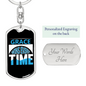Grace Wins Every Time Keychain Stainless Steel or 18k Gold Dog Tag Keyring-Express Your Love Gifts