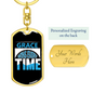 Grace Wins Every Time Keychain Stainless Steel or 18k Gold Dog Tag Keyring-Express Your Love Gifts