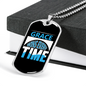 Grace Wins Every Time Necklace Stainless Steel or 18k Gold Dog Tag 24" Chain-Express Your Love Gifts