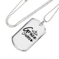 Grace Wins Heart Necklace Stainless Steel or 18k Gold Dog Tag 24" Chain-Express Your Love Gifts