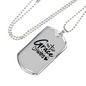 Grace Wins Necklace Stainless Steel or 18k Gold Dog Tag 24" Chain-Express Your Love Gifts