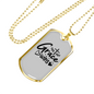 Grace Wins Necklace Stainless Steel or 18k Gold Dog Tag 24" Chain-Express Your Love Gifts