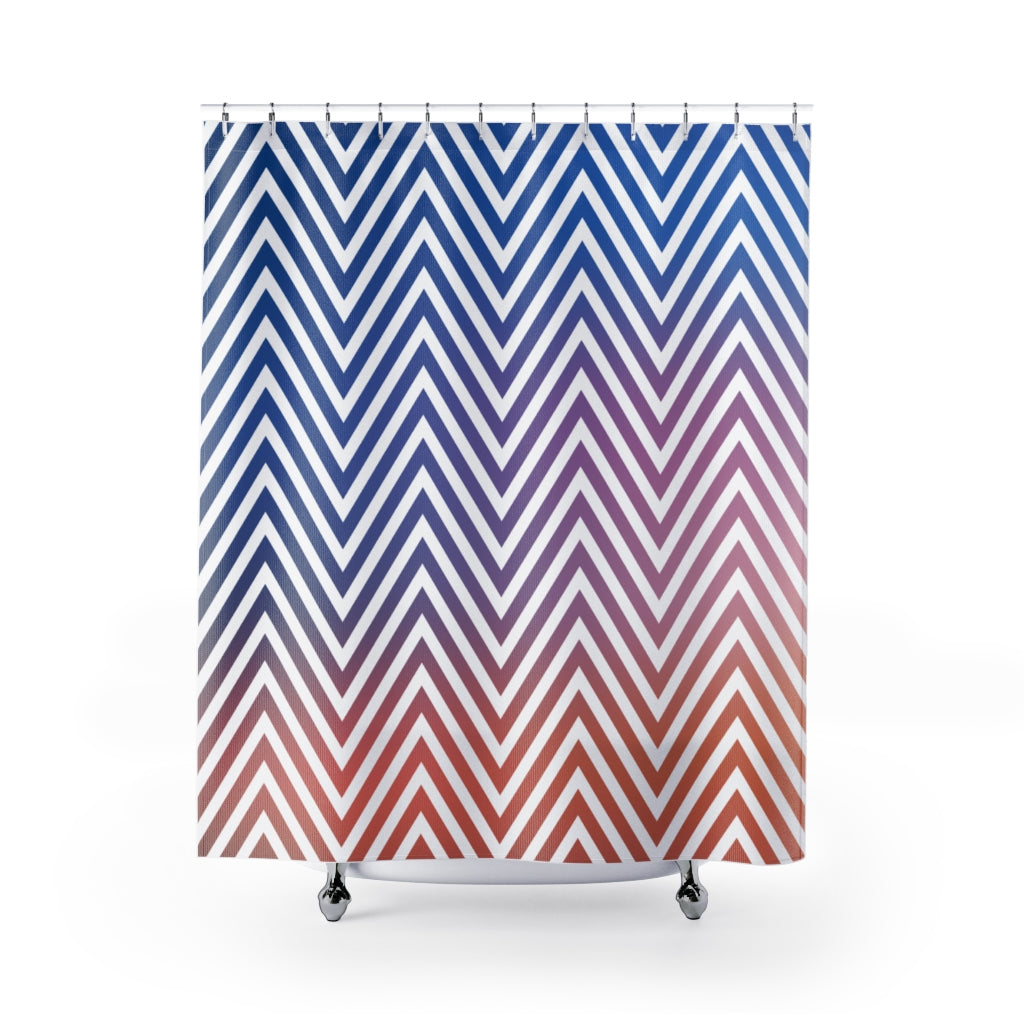 Gradient Zig Zag Stylish Design 71" x 74" Elegant Waterproof Shower Curtain for a Spa-like Bathroom Paradise Exceptional Craftsmanship-Express Your Love Gifts