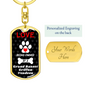 Grand Basset Griffon Vendeen Keychain Stainless Steel or 18k Gold Dog Tag Keyring-Express Your Love Gifts