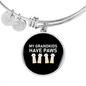 Grandkids Have Paws Cat Bracelet Stainless Steel or 18k Gold Circle Bangle-Express Your Love Gifts