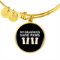 Grandkids Have Paws Cat Bracelet Stainless Steel or 18k Gold Circle Bangle-Express Your Love Gifts