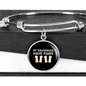 Grandkids Have Paws Cat Bracelet Stainless Steel or 18k Gold Circle Bangle-Express Your Love Gifts