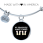 Grandkids Have Paws Cat Bracelet Stainless Steel or 18k Gold Circle Bangle-Express Your Love Gifts