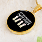Grandkids Have Paws Cat Circle Necklace Stainless Steel or 18k Gold 18-22"-Express Your Love Gifts