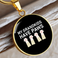 Grandkids Have Paws Cat Circle Necklace Stainless Steel or 18k Gold 18-22"-Express Your Love Gifts