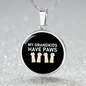 Grandkids Have Paws Cat Circle Necklace Stainless Steel or 18k Gold 18-22"-Express Your Love Gifts