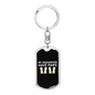 Grandkids Have Paws Cat Keychain Stainless Steel or 18k Gold Dog Tag Keyring-Express Your Love Gifts
