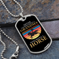 Grandma Who Rides a Horse Horse Necklace Stainless Steel or 18k Gold Dog Tag 24" Chain-Express Your Love Gifts
