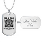 Grandpa And A Firefighter Gift Stainless Steel or 18k Gold Dog Tag 24" Chain-Express Your Love Gifts