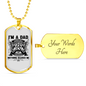 Grandpa And A Firefighter Gift Stainless Steel or 18k Gold Dog Tag 24" Chain-Express Your Love Gifts