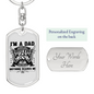 Grandpa And A Firefighter Keychain Stainless Steel or 18k Gold Dog Tag Keyring-Express Your Love Gifts