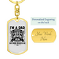 Grandpa And A Firefighter Keychain Stainless Steel or 18k Gold Dog Tag Keyring-Express Your Love Gifts