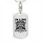 Grandpa And A Firefighter Keychain Stainless Steel or 18k Gold Dog Tag Keyring-Express Your Love Gifts