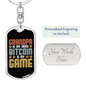 Grandpa Bitcoin Crypto Keychain Stainless Steel or 18k Gold Dog Tag Keyring-Express Your Love Gifts