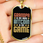Grandpa Bitcoin Crypto Necklace Stainless Steel or 18k Gold Dog Tag 24" Chain-Express Your Love Gifts