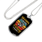 Grandpa Fishing Necklace Stainless Steel or 18k Gold Dog Tag 24" Chain-Express Your Love Gifts