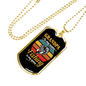 Grandpa Fishing Necklace Stainless Steel or 18k Gold Dog Tag 24" Chain-Express Your Love Gifts