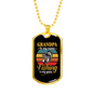 Grandpa Fishing Necklace Stainless Steel or 18k Gold Dog Tag 24" Chain-Express Your Love Gifts