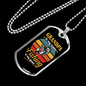 Grandpa Fishing Necklace Stainless Steel or 18k Gold Dog Tag 24" Chain-Express Your Love Gifts