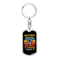 Grandpa Fising Keychain Stainless Steel or 18k Gold Dog Tag Keyring-Express Your Love Gifts