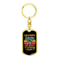 Grandpa Fising Keychain Stainless Steel or 18k Gold Dog Tag Keyring-Express Your Love Gifts