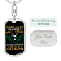 Grandpa Hunting Buddy Keychain Stainless Steel or 18k Gold Dog Tag Keyring-Express Your Love Gifts