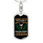 Grandpa Hunting Buddy Keychain Stainless Steel or 18k Gold Dog Tag Keyring-Express Your Love Gifts