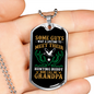Grandpa Hunting Buddy Necklace Stainless Steel or 18k Gold Dog Tag 24" Chain-Express Your Love Gifts