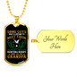 Grandpa Hunting Buddy Necklace Stainless Steel or 18k Gold Dog Tag 24" Chain-Express Your Love Gifts