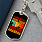 Grandpa Is Hunting Buddy Keychain Stainless Steel or 18k Gold Dog Tag Keyring-Express Your Love Gifts