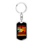Grandpa Is Hunting Buddy Keychain Stainless Steel or 18k Gold Dog Tag Keyring-Express Your Love Gifts