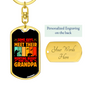 Grandpa Is Hunting Buddy Keychain Stainless Steel or 18k Gold Dog Tag Keyring-Express Your Love Gifts
