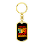 Grandpa Is Hunting Buddy Keychain Stainless Steel or 18k Gold Dog Tag Keyring-Express Your Love Gifts