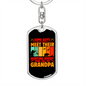 Grandpa Is Hunting Buddy Keychain Stainless Steel or 18k Gold Dog Tag Keyring-Express Your Love Gifts