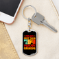 Grandpa Is Hunting Buddy Keychain Stainless Steel or 18k Gold Dog Tag Keyring-Express Your Love Gifts