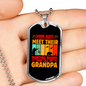 Grandpa Is Hunting Buddy Necklace Stainless Steel or 18k Gold Dog Tag 24" Chain-Express Your Love Gifts