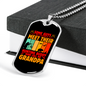 Grandpa Is Hunting Buddy Necklace Stainless Steel or 18k Gold Dog Tag 24" Chain-Express Your Love Gifts